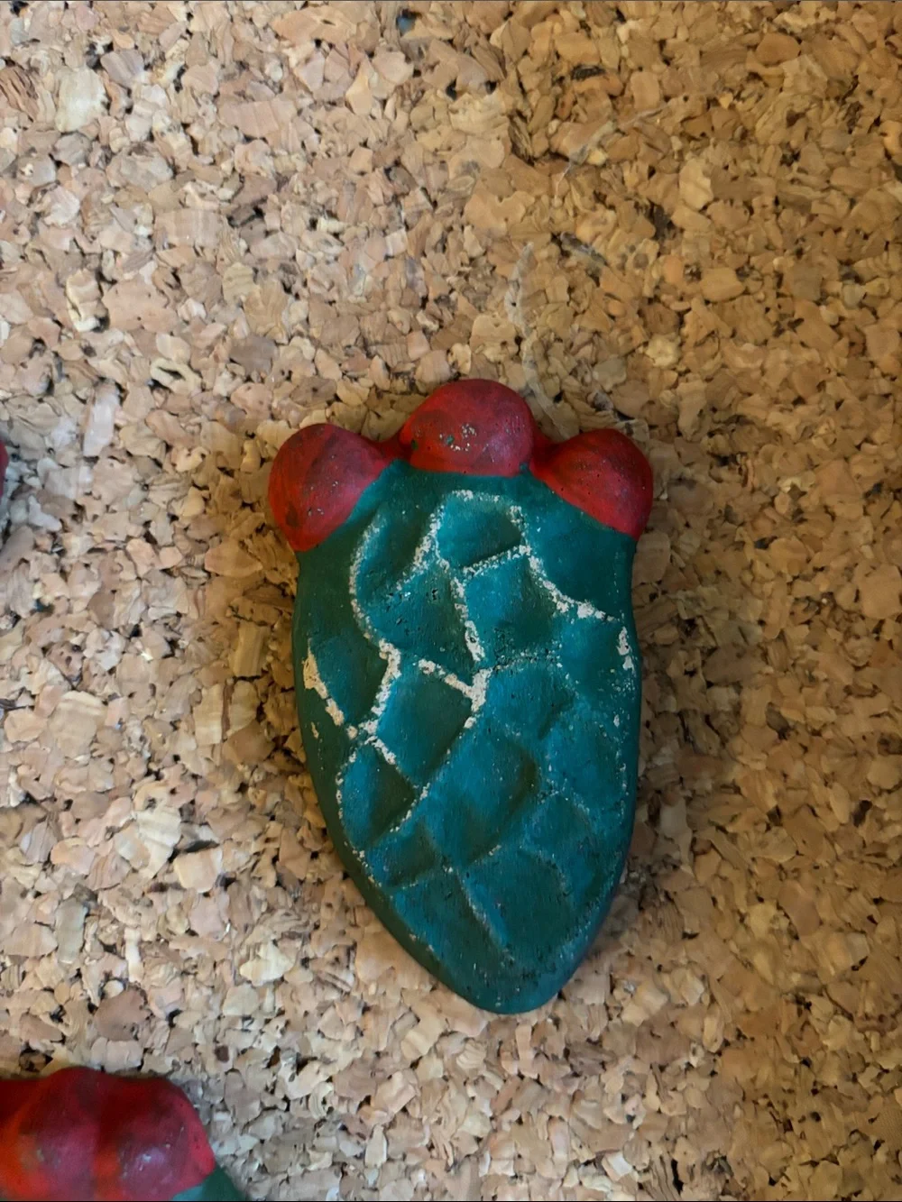 Hand Crafted Green and Red Cactus Accent Trio